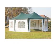 Pavillon 5x6,8m grün / weiß PVC Pagodenzelt Arabica Profi wasserdicht