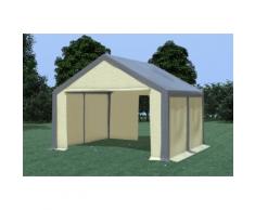 Partyzelt Pavillon 4x4m Modular Pro PVC wasserdicht grau / beige