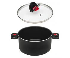 Ballarini Click & Cook Topf 24 cm 81250D.24 aus Aluminium mit Keravis-Antihaftbeschichtung und einklappbaren Griffen platzsparend Ideal fÃ¼r Camping Made in Italy