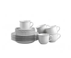 Creatable, 10536, Serie ALBA weiß, 18-TLG Kaffeeservice, Porzellan, 33x24x30 cm, Einheiten