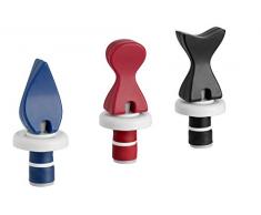 Flaschenverschluss, Sektverschluss IKON Kunststoff, 3 Stück, dunkle Farben