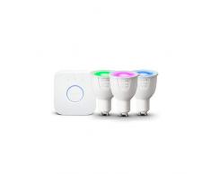 Philips Hue White und Color Ambiance GU10 LED Lampe 3-er Starter Set,16 Mio. Farben, dimmbar, steuerbar via App, kompatibel mit Amazon Alexa