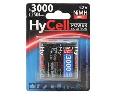 HyCell Akku Baby C Typ 3000 (min. 2500mAh) schnellladefÃ¤hige NiMH-Akkubatterie fÃ¼r Taschenlampe usw. (2er-Pack)