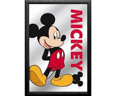 empireposter - Mickey Mouse - Mickey - Größe (cm), ca. 20x30 - Bedruckter Spiegel, NEU - Beschreibung: - Bedruckter Wandspiegel mit schwarzem Kunststoffrahmen in Holzoptik -