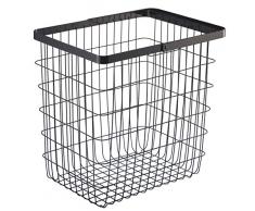 YAMAZAKII Tower Wäschekorb, Stahl, Schwarz, One Size