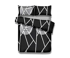 AmeliaHome Averi Graphit schwarz 2tlg Bettwäsche, Baumwolle, Sweet Home Dark, 140x200 + 70x90