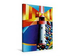 Calvendo Premium Textil-Leinwand 50 x 75 cm Hoch-Format Leuchtturm List West, Sylt | Wandbild, HD-Bild auf Keilrahmen, Fertigbild auf hochwertigem Vlies, Leinwanddruck von Gerhard Kraus Kunst Kunst