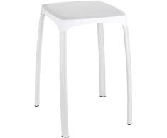 WENKO 22475100 Badhocker Losani, Sitzhocker, Kunststoff, 29 x 46 x 29 cm, Weiß
