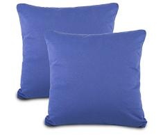 aqua-textil Classic Line Kissenbezug 80 x 80 cm royal blau Baumwolle Kissen Bezug Reißverschluss Jersey Kissenhülle