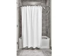 iDesign Duschvorhang, schöner Badewannenvorhang mit Waffelstruktur in 183,0 cm x 183,0 cm aus Polyester, weiß