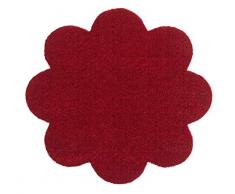 Hanse Home Waschbare Schmutzfangmatte Soft & Clean Bordeaux in Blumenform, 67x67 cm