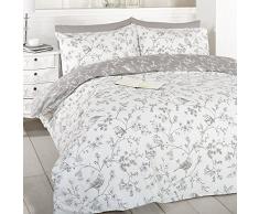 French Toile Bettbezug für Vögel, taupe, Doppelbett
