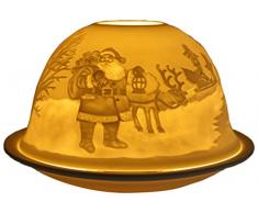 Himmlische Düfte Geschenkartikel GmbH Nikolaus Windlicht, Porzellan, Weiss, 12x12x8 cm