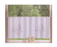 Gardinenbox Transparente Scheibengardine aus Voile, 40x120, Capuccino, luftiger Voile mit gesticktem Muster, 42002