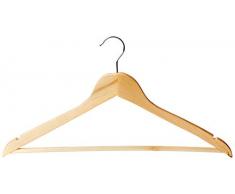 H & L Russel Kleiderbügel, Eukalyptus-Holz, Beige, 6 Stück