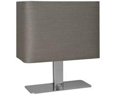 Reality Leuchten Tischlampe Tischleuchte / 1xE14 max. 40W ohne Leuchtmittel / 23 x 20 cm mit Schnurschalter, Schirm grau, Fuß chrom R50111042