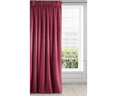 Eurofirany Vorhang Samt Velvet Schimmernd Gardine - Kräuselband Weich Schlafzimmer Wohnzimmer Lounge Edel, Stoff, Amaranth, 140x270 cm