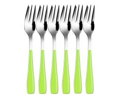 Bugatti EZMU 057F17-6-teiliges Besteckset Essenza 6 Kuchengabeln SAN, grün, 16 x 20 x 3 cm
