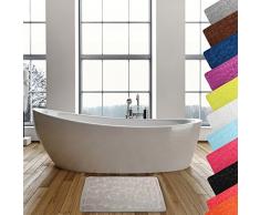 MSV Badteppich Badvorleger Duschvorleger Kieselstein Badematte waschbar, schnelltrocknend, rutschfest 50x80 cm - Beige