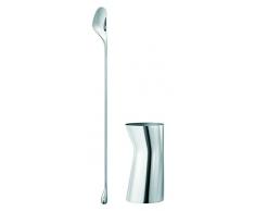 Georg Jensen Sky Geschenkset 2 Pcs. Rührlöffel und Jigger, Edelstahl, Silber, 8,5 x 4,4 x 8,5 cm