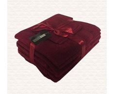 Highliving Handtuch-Set, ägyptische Baumwolle, rot, Towel Set 6 Piece