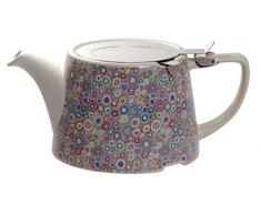 Kitchen Craft London Pottery Company Kaffe Fassett oval-Filter Keramik-Ei Teekanne, 800 ml (28 FL OZ) – Briefbeschwerer violett