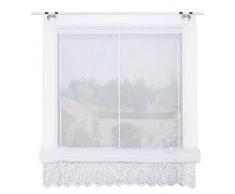 Home Fashion BÄNDCHENROLLO Voile Uni, Stoff, Weiss, 130 x 60 cm