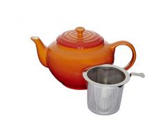 Le Creuset 91011100091400 Teekanne mit Sieb, Edelstahl, 0,65 l, Vulkanisch