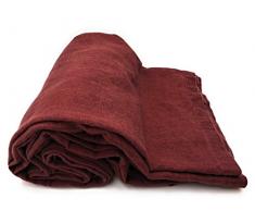 JOWOLLINA Bettüberwurf Plaid Decke Rasa 100% Leinen Stonewashed (Cherry, 250 x 280 cm)