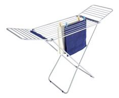 WENKO 3774012100 Flügel Wäschetrockner Wings - 16 m Trockenlänge, zusammenklappbar, Aluminium, 175 x 112 x 56 cm, Silber matt