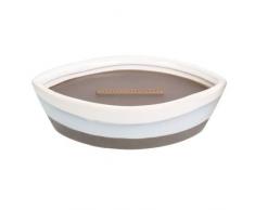 Woodwick Adlerholz Dekorative Duftkerze im Keramikgefäß 385.6 g, Keramik, Braun/Weiß/Blau, 12.1 x 18.7 x 6.8 cm