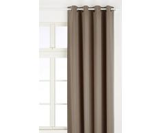Linder 0551/26/375FR Vorhang Blickdicht Weich Beige Ösen, 145 x 260 cm