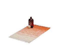 Relaxdays Teppichläufer Flur 90 x 60 cm, handgewebter Flachgewebe Läufer aus Baumwolle, Eingangsbereich Fußmatte, rot