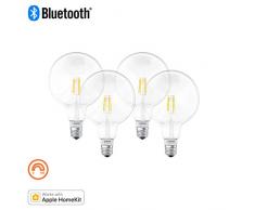 OSRAM SMART+ LED Filament Globe, Bluetooth Lampe mit E27 Sockel, dimmbar, ersetzt 50W Glühbirne, warmweiß , 4er Pack, Kompatibel mit Apple Homekit und LEDVANCE Smart+ App für Android