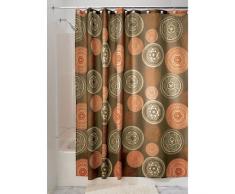 iDesign Bazaar Duschvorhang | auffälliger Badewannenvorhang mit 12 Ösen aus Metall | Designer Duschvorhang in der Größe 183,0 cm x 183,0 cm | Polyester braun