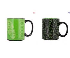 Paladone Microsoft Thermoeffekt Tasse Xbox schwarz, Bedruckt, aus Keramik, Fassungsvermögen ca. 320 ml, in Geschenkkarton.