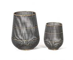 Madeleine Home Westbury Laterne, 2-er Set, goldfarben, 18 x 18 x 23 cm