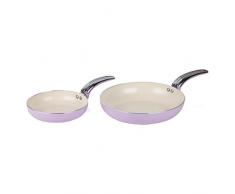 Swan Produkte 20/28 cm 2-teilig Retro Bratpfannen Parent, Aluminium, Rose, 28.50 x 47.00 x 6.00 cm