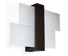 Sollux Lighting NEU Wenge für das Wohnzimmer und das Vorzimmer-Glas und Holz-SOLLUX FENIKS 1 SL.0075 quadratische Moderne Wandleuchte 1-FLG. LED E-27 LEUCHTEN-Bei Amazon für den günstigsten Preis