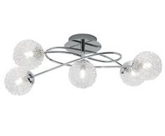 Reality Leuchten Deckenleuchte Wire, Metall, Chrom, Glas klar, Aluminiumgeflecht, R613211506