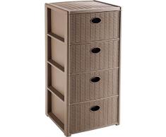 Stefanplast Elegance Kommode 4 Schubladen, taupe