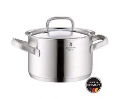 WMF Gourmet Plus Kochtopf, hoch 16cm, Metalldeckel, Fleischtopf 1,9l, Cromargan Edelstahl mattiert, Innenskalierung, Dampföffnung, Topf Induktion, unbeschichtet