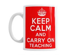 Gift Original Kaffeebecher mit Aufschrift Keep Calm and Carry On Teaching Teacher School