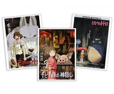 Close Up Studio Ghibli Kunstdruck Set - Prinzessin Mononoke, Mein Nachbar Totoro, Spirited Away - Poster 30 x 40 cm
