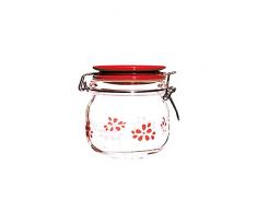 zak! Lily Vorratsglas mit Keramikdeckel 0,5 l, rot/Weiss
