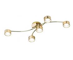 WOFI Deckenleuchte, Metall, Integriert, 25 W, Goldfarbig, 81 x 49.4 x 11 cm