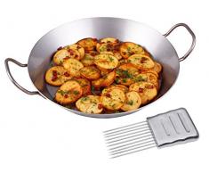 Chg Set 284-62 Eisenpfanne 2 Griffe, 28 cm, inkl. Zugabe Zwiebel-/Gemüsehalter