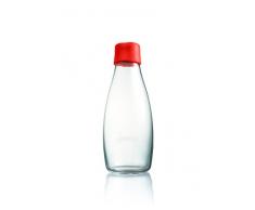 Retap ApS Wiederverwendbare Wasserflasche mit Verschluss - 0,5 Liter, Deckelfarbe:Rot