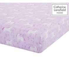 Folk Einhorn – Spannbettlaken für Doppelbett, rosa