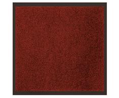 Déco Tapis 1740297 Tapis Anti - 1740297, Schmutzfangmatte Rechteck, 60 X 80 cm, Uni, Eingangsmatte, Rot